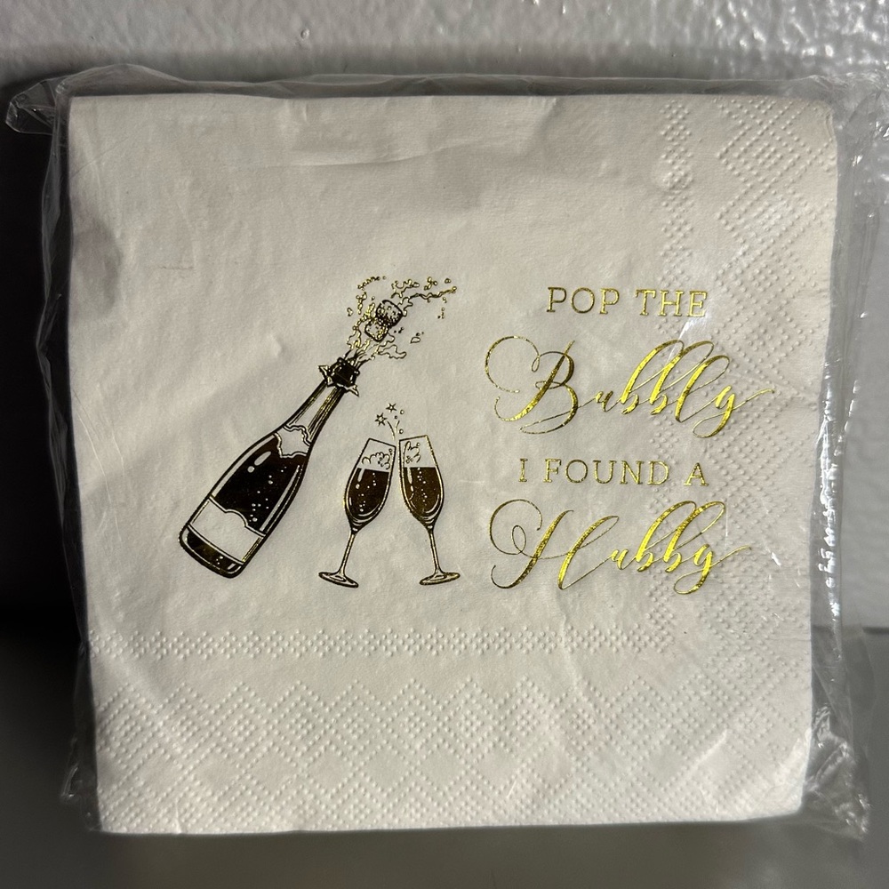 White and Gold Celebration Napkins